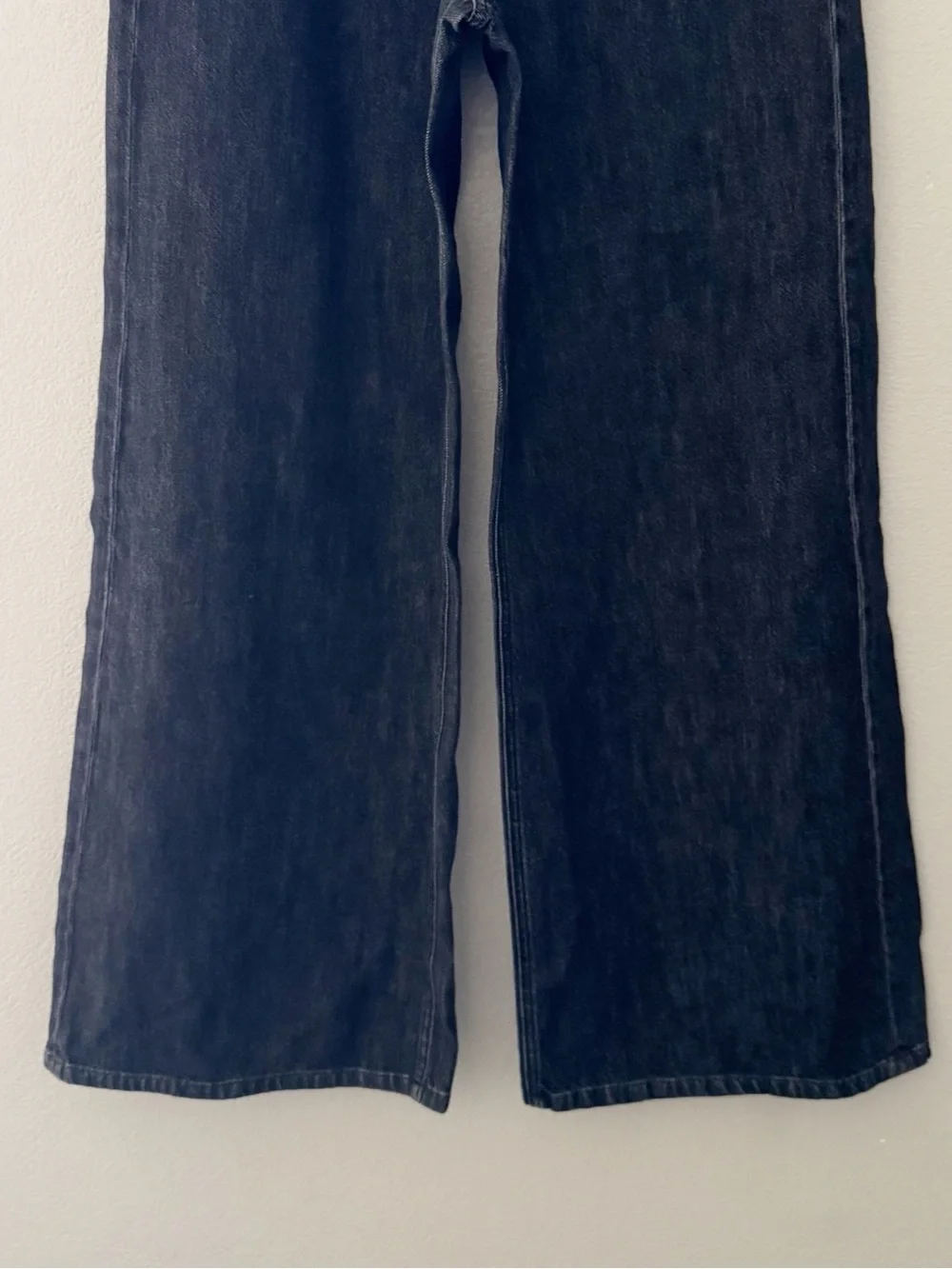 Alice + Olivia Trish Low Rise Baggy Wide Leg Jeans 32 Black Dark Denim Slouchy - Picture 9 of 12